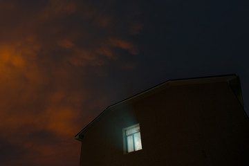 house at night