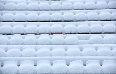 Fototapeta premium rows of empty seats in a stadium