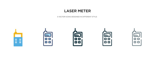 laser meter icon in different style vector illustration. two colored and black laser meter vector icons designed in filled, outline, line and stroke style can be used for web, mobile, ui