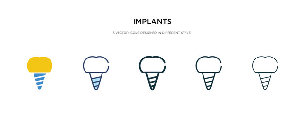 implants icon in different style vector illustration. two colored and black implants vector icons designed in filled, outline, line and stroke style can be used for web, mobile, ui