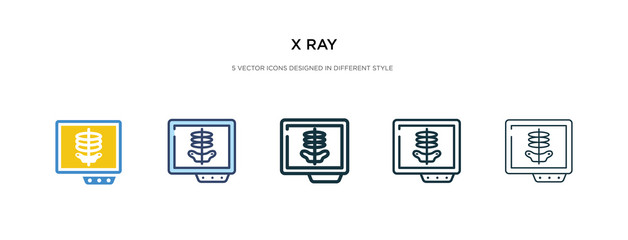 x ray icon in different style vector illustration. two colored and black x ray vector icons designed in filled, outline, line and stroke style can be used for web, mobile, ui
