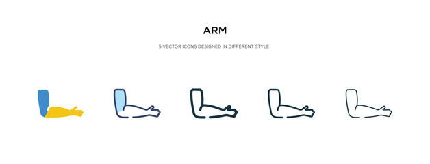 arm icon in different style vector illustration. two colored and black arm vector icons designed in filled, outline, line and stroke style can be used for web, mobile, ui