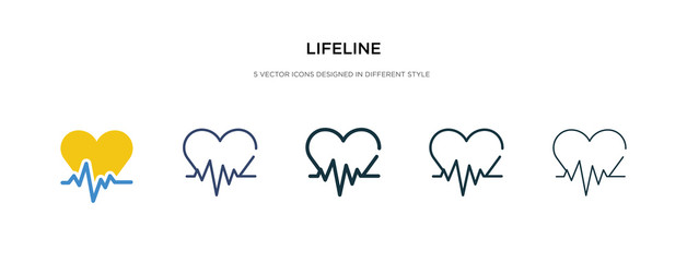 lifeline icon in different style vector illustration. two colored and black lifeline vector icons designed in filled, outline, line and stroke style can be used for web, mobile, ui - obrazy, fototapety, plakaty