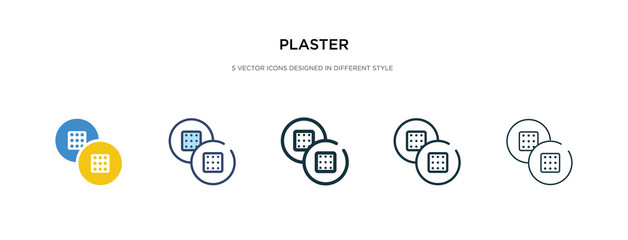 plaster icon in different style vector illustration. two colored and black plaster vector icons designed in filled, outline, line and stroke style can be used for web, mobile, ui