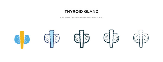 thyroid gland icon in different style vector illustration. two colored and black thyroid gland vector icons designed in filled, outline, line and stroke style can be used for web, mobile, ui