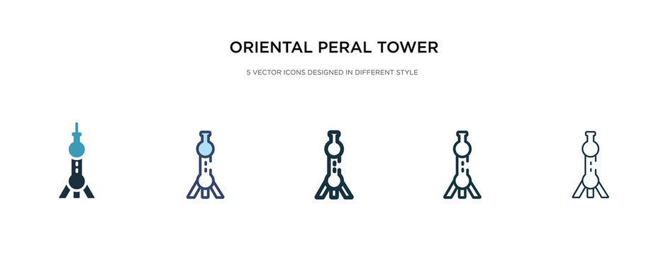 oriental peral tower icon in different style vector illustration. two colored and black oriental peral tower vector icons designed in filled, outline, line and stroke style can be used for web,