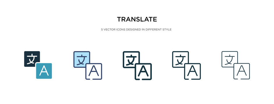translate icon in different style vector illustration. two colored and black translate vector icons designed in filled, outline, line and stroke style can be used for web, mobile, ui