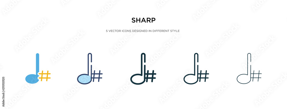 Poster sharp icon in different style vector illustration. two colored and black sharp vector icons designed