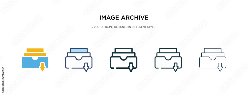 Poster image archive icon in different style vector illustration. two colored and black image archive vecto