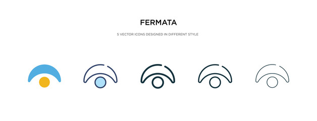 fermata icon in different style vector illustration. two colored and black fermata vector icons designed in filled, outline, line and stroke style can be used for web, mobile, ui