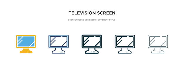 television screen off icon in different style vector illustration. two colored and black television screen off vector icons designed in filled, outline, line and stroke style can be used for web,