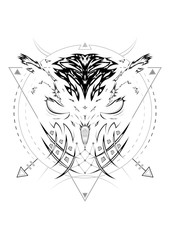 Owl. Bad owl illustration