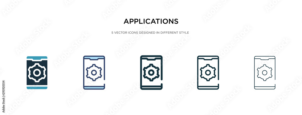 Wall mural applications icon in different style vector illustration. two colored and black applications vector 