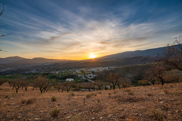 Fototapeta premium sunset with clouds in my town