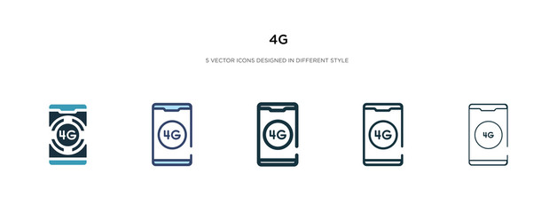 4g icon in different style vector illustration. two colored and black 4g vector icons designed in filled, outline, line and stroke style can be used for web, mobile, ui