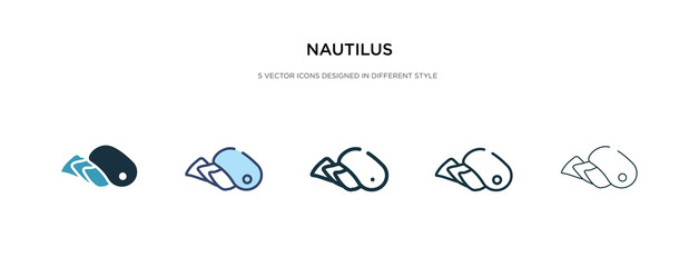 nautilus icon in different style vector illustration. two colored and black nautilus vector icons designed in filled, outline, line and stroke style can be used for web, mobile, ui
