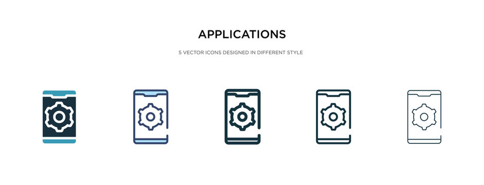 applications icon in different style vector illustration. two colored and black applications vector icons designed in filled, outline, line and stroke style can be used for web, mobile, ui