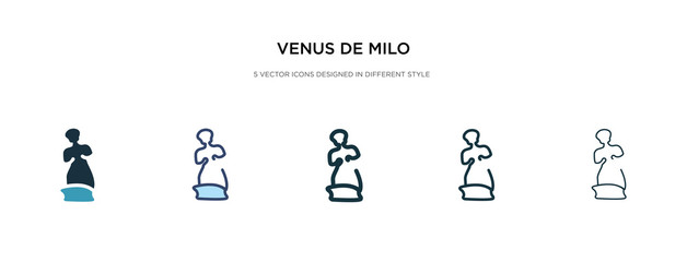 venus de milo icon in different style vector illustration. two colored and black venus de milo vector icons designed in filled, outline, line and stroke style can be used for web, mobile, ui