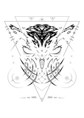 Obraz premium Owl. Bad owl illustration