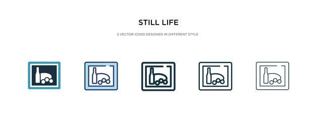 still life icon in different style vector illustration. two colored and black still life vector icons designed in filled, outline, line and stroke style can be used for web, mobile, ui