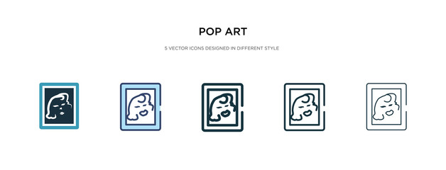 pop art icon in different style vector illustration. two colored and black pop art vector icons designed in filled, outline, line and stroke style can be used for web, mobile, ui