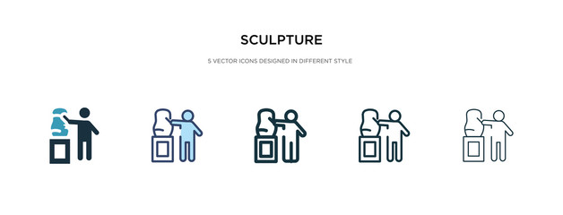 sculpture icon in different style vector illustration. two colored and black sculpture vector icons designed in filled, outline, line and stroke style can be used for web, mobile, ui