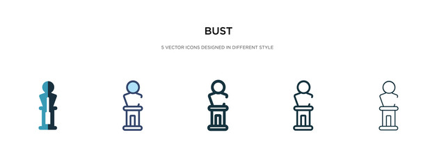 bust icon in different style vector illustration. two colored and black bust vector icons designed in filled, outline, line and stroke style can be used for web, mobile, ui