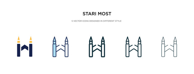 stari most icon in different style vector illustration. two colored and black stari most vector icons designed in filled, outline, line and stroke style can be used for web, mobile, ui