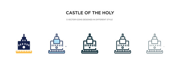 castle of the holy angel in rome icon in different style vector illustration. two colored and black castle of the holy angel in rome vector icons designed filled, outline, line and stroke style can