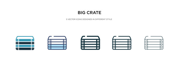 big crate icon in different style vector illustration. two colored and black big crate vector icons designed in filled, outline, line and stroke style can be used for web, mobile, ui