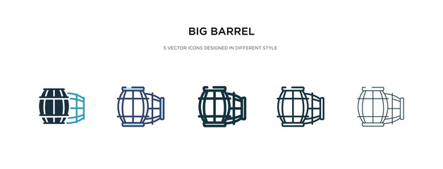big barrel icon in different style vector illustration. two colored and black big barrel vector icons designed in filled, outline, line and stroke style can be used for web, mobile, ui