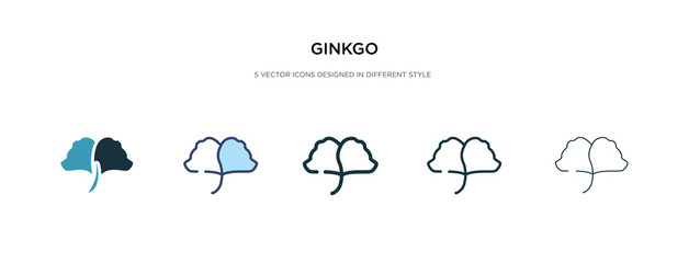 ginkgo icon in different style vector illustration. two colored and black ginkgo vector icons designed in filled, outline, line and stroke style can be used for web, mobile, ui