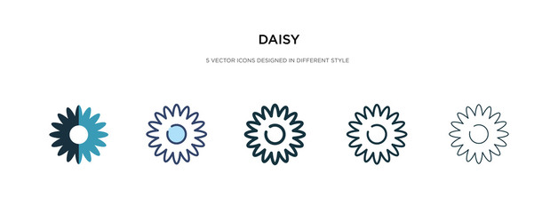 daisy icon in different style vector illustration. two colored and black daisy vector icons designed in filled, outline, line and stroke style can be used for web, mobile, ui