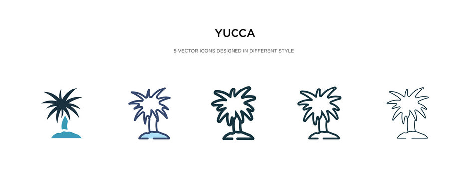 yucca icon in different style vector illustration. two colored and black yucca vector icons designed in filled, outline, line and stroke style can be used for web, mobile, ui
