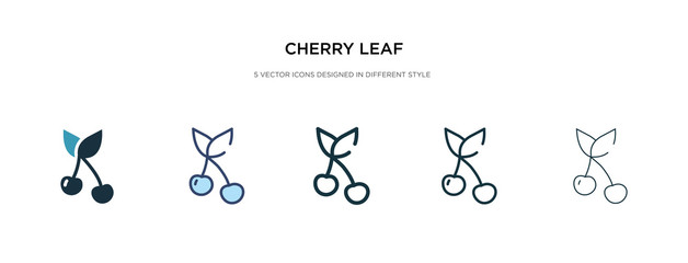 cherry leaf icon in different style vector illustration. two colored and black cherry leaf vector icons designed in filled, outline, line and stroke style can be used for web, mobile, ui