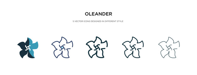 oleander icon in different style vector illustration. two colored and black oleander vector icons designed in filled, outline, line and stroke style can be used for web, mobile, ui
