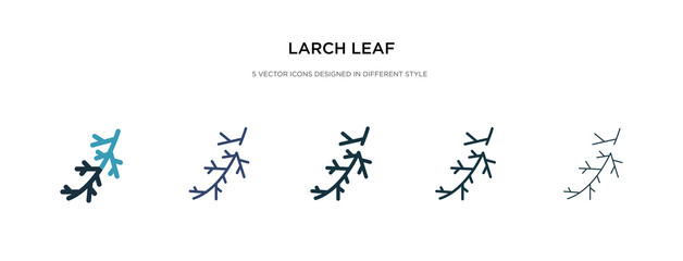 Fototapeta na wymiar larch leaf icon in different style vector illustration. two colored and black larch leaf vector icons designed in filled, outline, line and stroke style can be used for web, mobile, ui