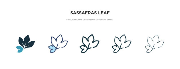 sassafras leaf icon in different style vector illustration. two colored and black sassafras leaf vector icons designed in filled, outline, line and stroke style can be used for web, mobile, ui