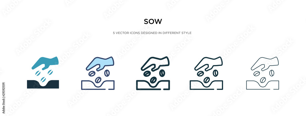 Wall mural sow icon in different style vector illustration. two colored and black sow vector icons designed in filled, outline, line and stroke style can be used for web, mobile, ui