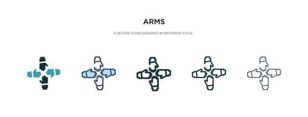arms icon in different style vector illustration. two colored and black arms vector icons designed in filled, outline, line and stroke style can be used for web, mobile, ui