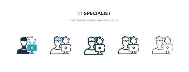it specialist icon in different style vector illustration. two colored and black it specialist vector icons designed in filled, outline, line and stroke style can be used for web, mobile, ui