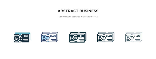 abstract business card icon in different style vector illustration. two colored and black abstract business card vector icons designed in filled, outline, line and stroke style can be used for web,