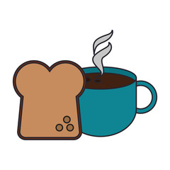 bread and coffee design isolated icon