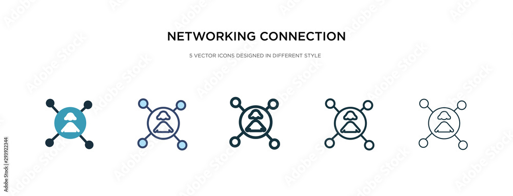 Poster networking connection icon in different style vector illustration. two colored and black networking 