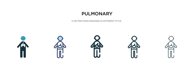 pulmonary icon in different style vector illustration. two colored and black pulmonary vector icons designed in filled, outline, line and stroke style can be used for web, mobile, ui