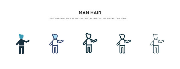 man hair icon in different style vector illustration. two colored and black man hair vector icons designed in filled, outline, line and stroke style can be used for web, mobile, ui