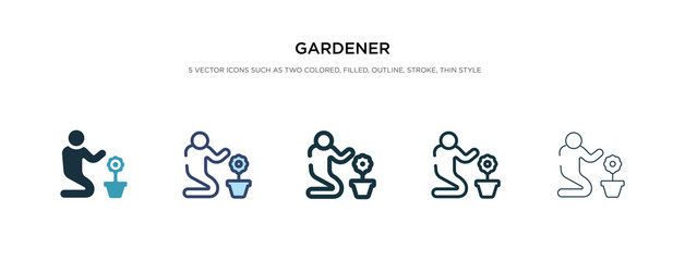 gardener icon in different style vector illustration. two colored and black gardener vector icons designed in filled, outline, line and stroke style can be used for web, mobile, ui