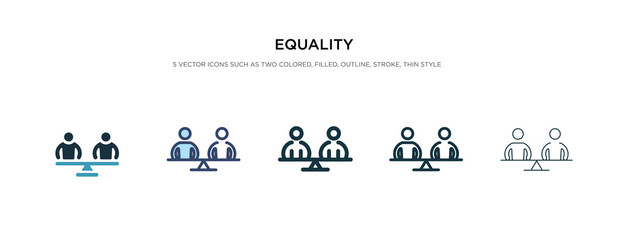 equality icon in different style vector illustration. two colored and black equality vector icons designed in filled, outline, line and stroke style can be used for web, mobile, ui