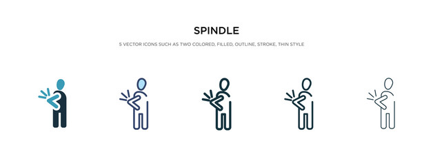 spindle icon in different style vector illustration. two colored and black spindle vector icons designed in filled, outline, line and stroke style can be used for web, mobile, ui