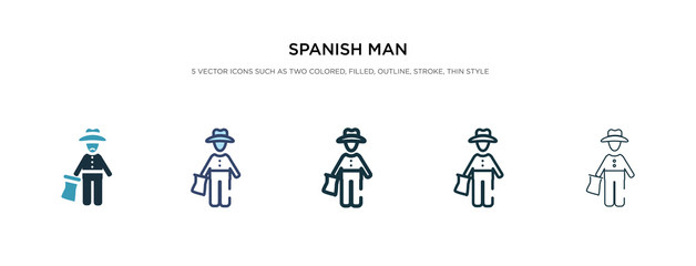 spanish man icon in different style vector illustration. two colored and black spanish man vector icons designed in filled, outline, line and stroke style can be used for web, mobile, ui